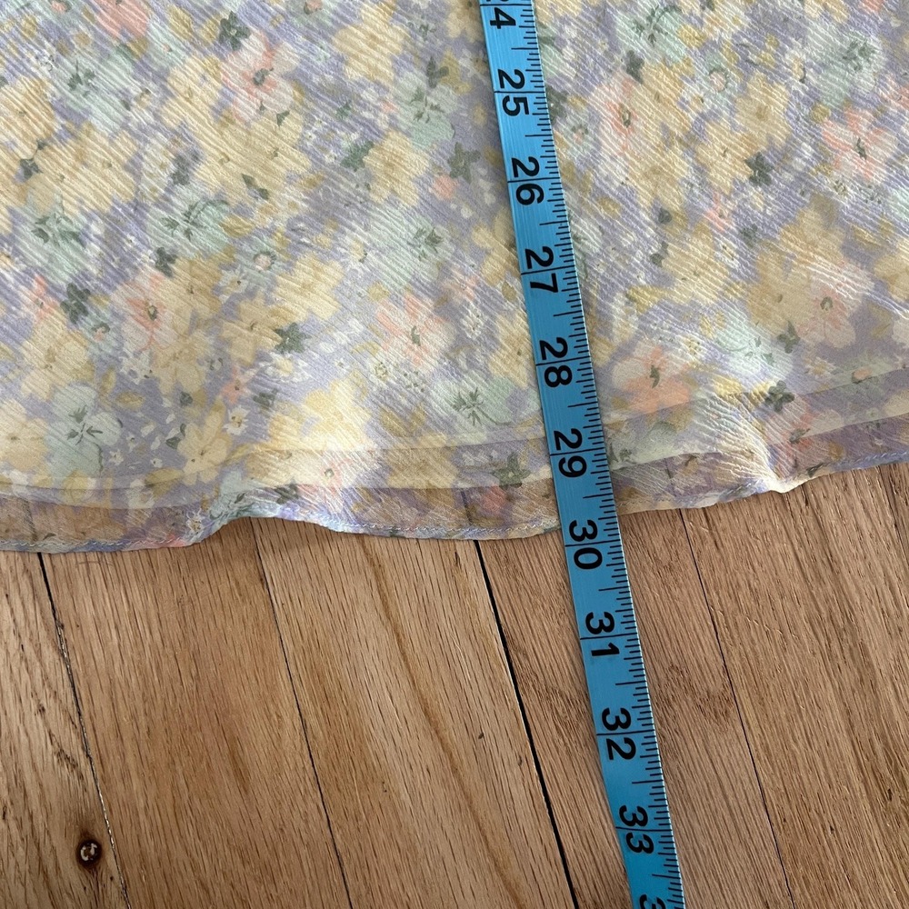 Y2K Silk Floral‎ Midi Skirt Bias Cut Cottagecore soft romantic layering Slip - Picture 8 of 9